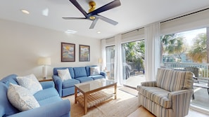 Living Room with Access to Private Deck