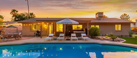 Prsitine Sparkling Blue Heated Pool for Year Round Use