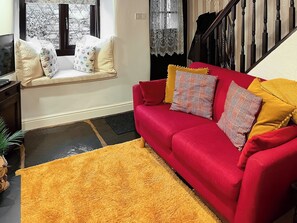 Characterful living room with wood burner | Hidden Cottage, Lowick, near Coniston