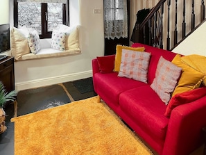 Characterful living room with wood burner | Hidden Cottage, near Coniston