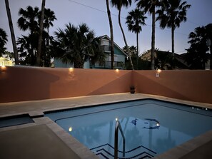 Take a relaxing night swim in the lighted private pool