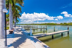 You can actually rent a boat and dock it at the complex. Why not arrive by water