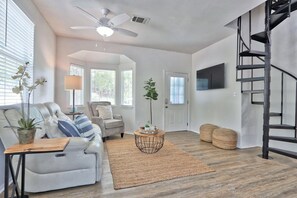 Lots of natural light in this cozy living area