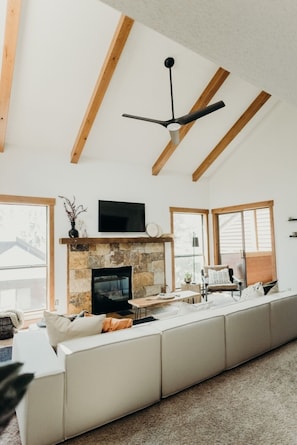 Living room with gas fireplace