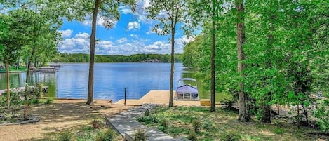 Beautiful view of the lake from the lakeside of the house 