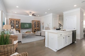 Living Room w/ Kitchen Island