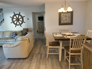 Dining area. There are a total of 6 dining room chairs. 2 in master closet.