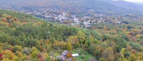 The property from above with Shelburne Falls in the background
