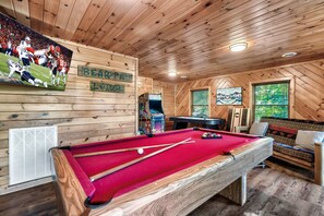 Downstairs billiards table