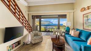 Hanalei Bay Resort #33034 - Living Room & Lanai View