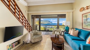 Hanalei Bay Resort #33034 - Living Room & Lanai View