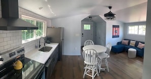 Open kitchen and dining space