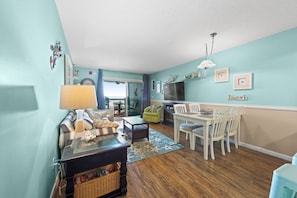 The spaciousness of this home is enhanced by the open floor plan.