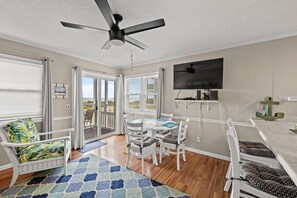Enjoy fabulous ocean views from the living room and dining area.