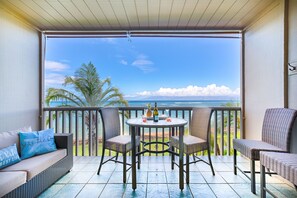 Watch the sunset from your private lanai. You can also regularly see turtles!