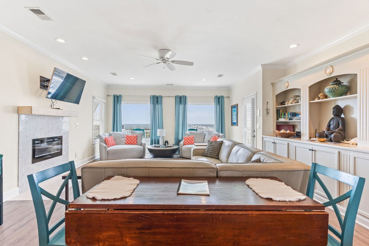 License to Chill at Ocean Isle Beach, Ocean front Custom Home with private heated pool and Elevator