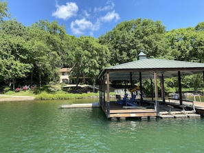 Dock, boat ramp, and home view.
