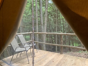 View inside your glamping tent at Brooke Ridge