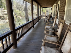 Back porch overlooking the Hiawassee River.