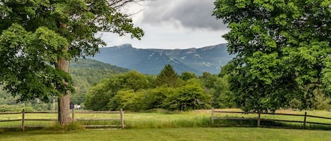 View of Mt Mansfield from the back of the townhouse.