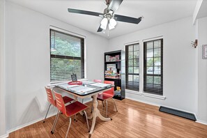 dining area with board games for the whole family! 