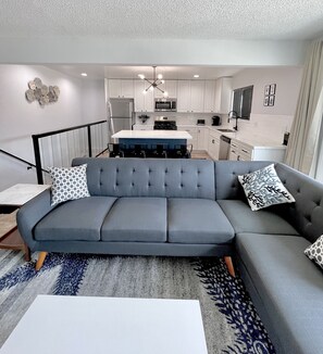 Living room and open kitchen