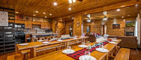 Plenty of seating to eat and enjoy the cabin!