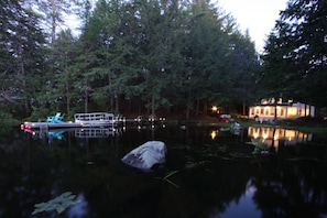 Dock, Cove and The Camp nestled in the trees.