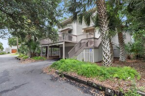 Exterior of home with garage parking