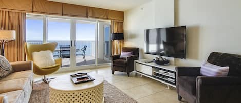 Living Room with Waterfront View