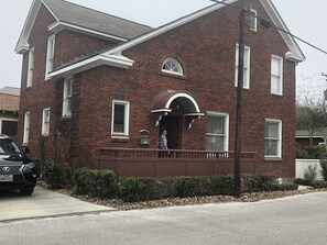 Entrance to the home. Parking in driveway (2) and street parking 