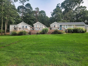 Three cottages from left to right 
2 bedroom -1bedroom -1bedroom poolside