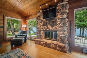 Relax, read and enjoy the water views from the living room.