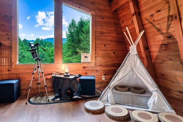 Loft (teepee and telescope will remain as long as maintained in good condition)