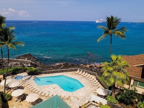 Ocean side pool and hot tub