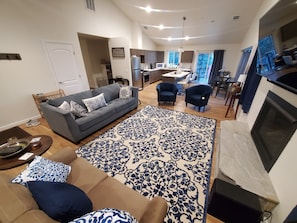 open living room and kitchen/dining area