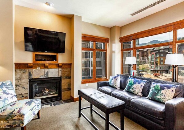 Living Room with Fireplace and Sleeper Sofa