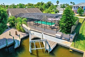 Salt Water Canal and Dock for Boat and Fishing