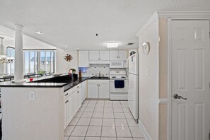 A fully stocked kitchen makes meal preparation a breeze.