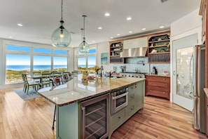 Ocean view chef's kitchen - open to living room and dining room