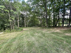 Area to put up volleyball net or play croquette
