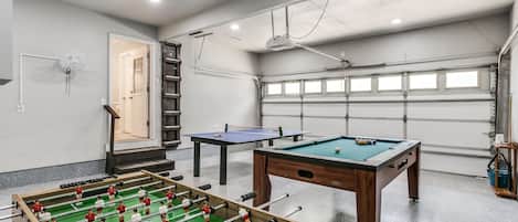 Air Conditioned Game Room with Foosball, Pool Table, Air Hockey, and Ping Pong