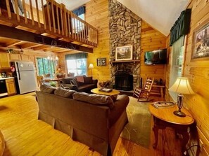 View from front door of livingroom and kitchen