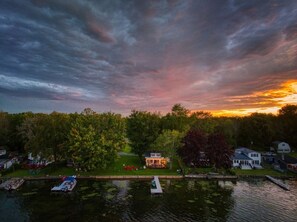 aerial view of cottage