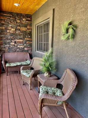 Comfy seating on the front porch