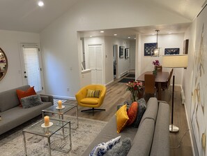 Living and dining areas