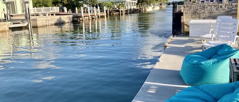 Chill out on the 50’ dock at Boot Key Bungalow in the heart of Marathon!