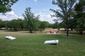 Cornhole and Firepit Area