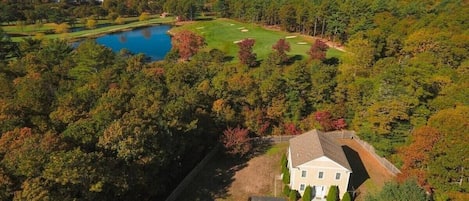 The other side of our lot: Walk through paths to get to Willowbend golf course- the perfect spot to stay if coming for a Willowbend wedding or 4th of July Fireworks!