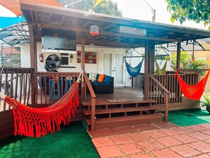 Our guests loveeee our soft Colombian hammocks! Take a nap or enjoy your favorite TV show from any of the hammocks!